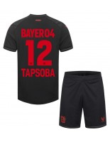 Bayer Leverkusen Edmond Tapsoba #12 Domácí dres pro děti 2023-24 Krátký Rukáv (+ trenýrky)